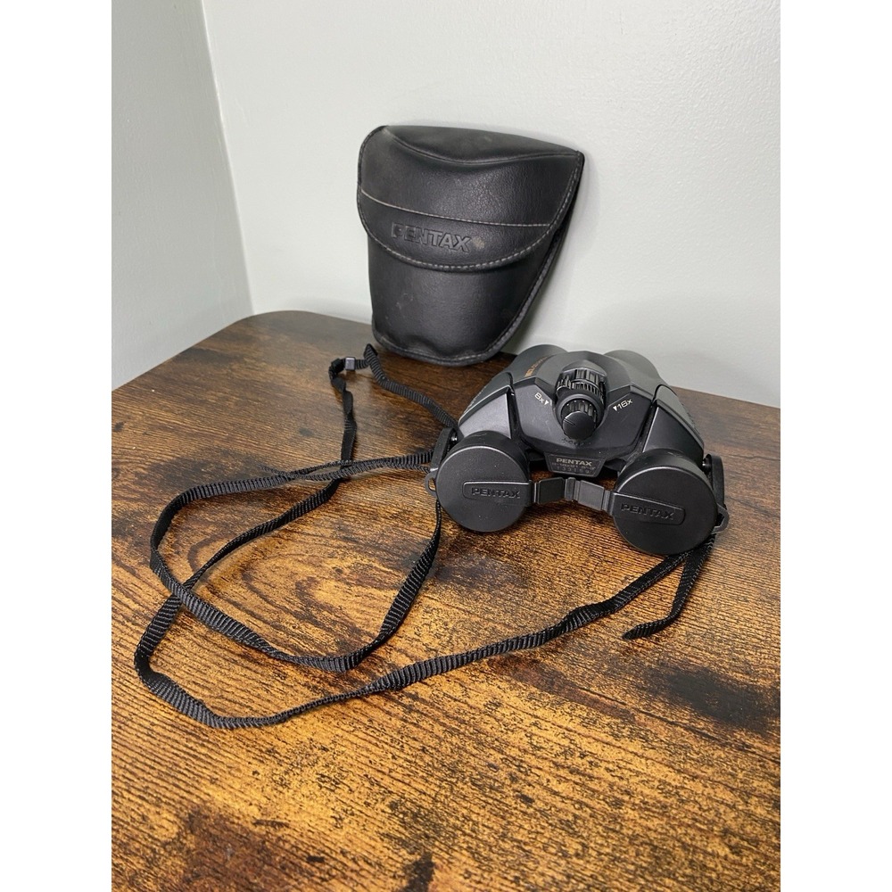 Pentax UCF Zoom Binoculars 8-16x21 Compact Lightweight Case & Lens Cover
